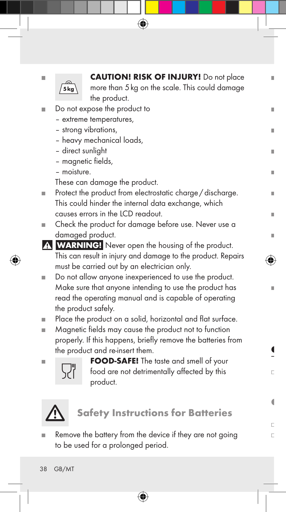 Safety instructions for batteries, Preparing the product for use, Replacing the batteries (fig. b) | Silvercrest Z31246A Z31246B User Manual | Page 38 / 55