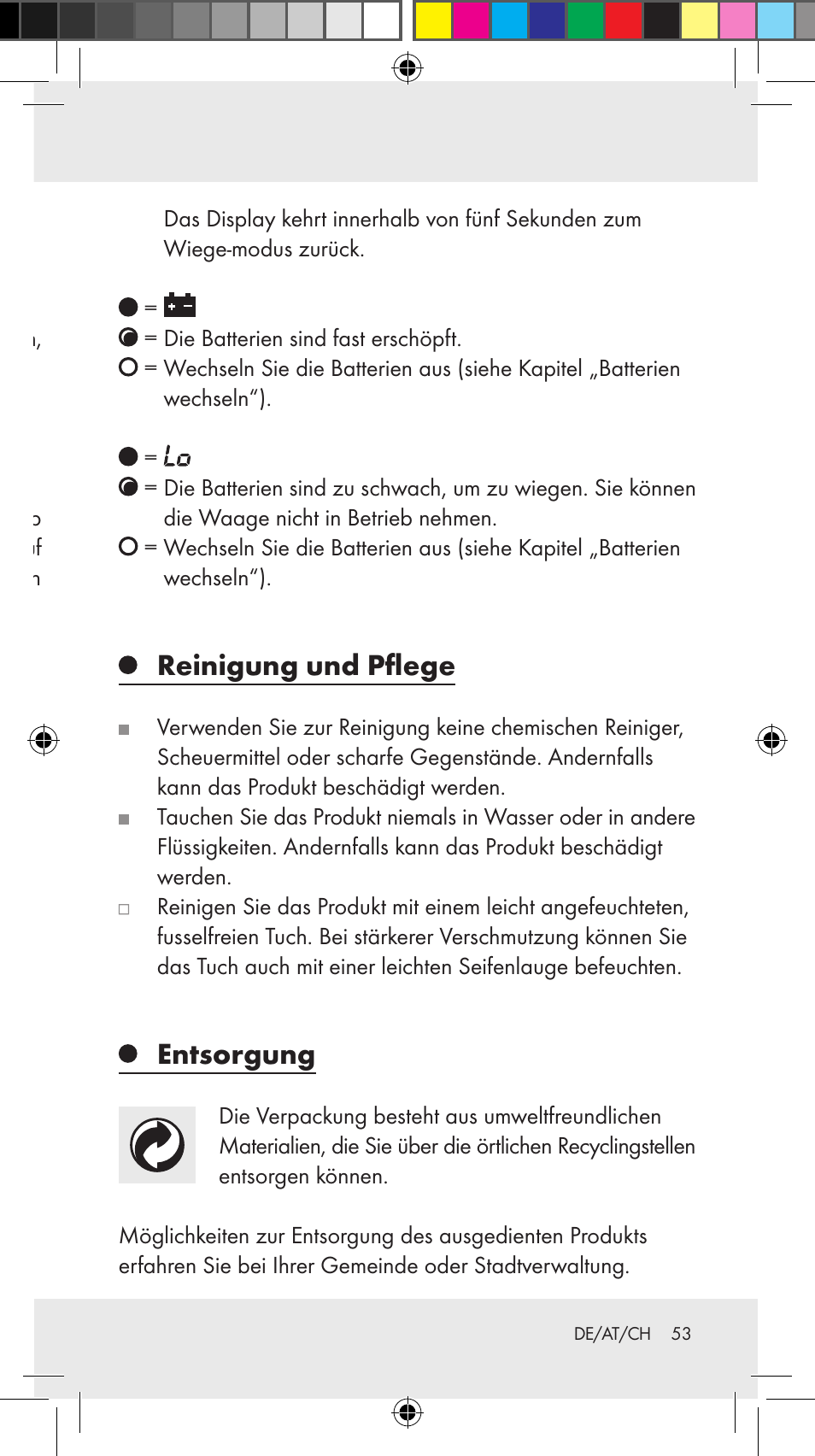 Fehler beheben, Reinigung und pflege, Entsorgung | Silvercrest Z31246A Z31246B User Manual | Page 53 / 55