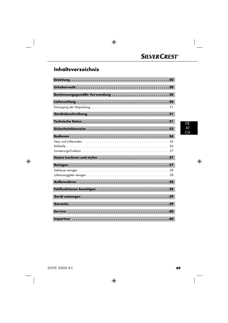 Silvercrest SHTK 2000 A1 User Manual | Page 52 / 64
