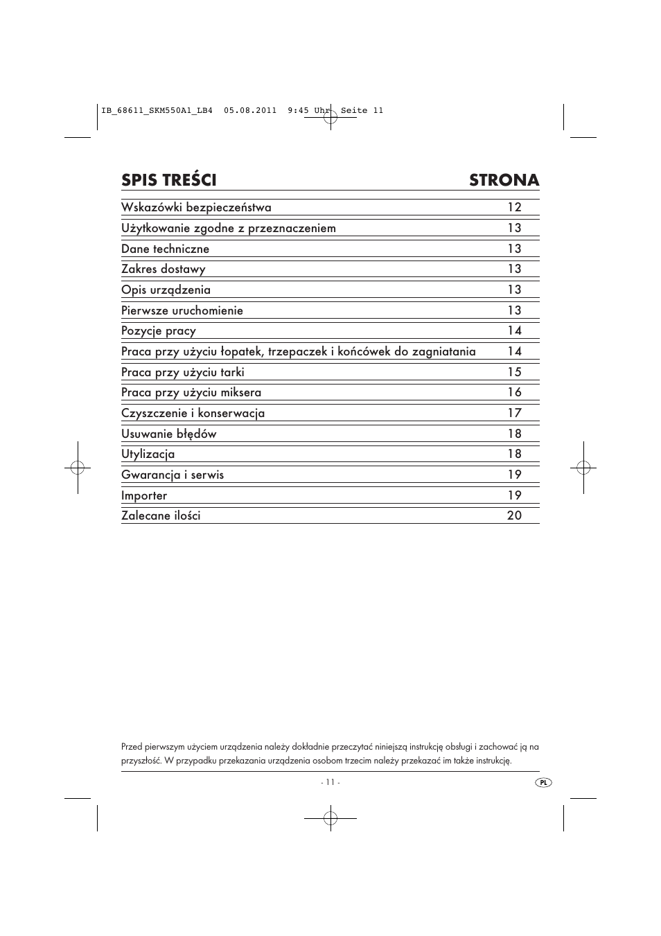 Silvercrest SKM 550 A1 User Manual | Page 13 / 72