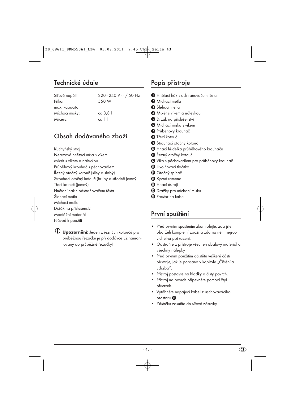 Silvercrest SKM 550 A1 User Manual | Page 45 / 72