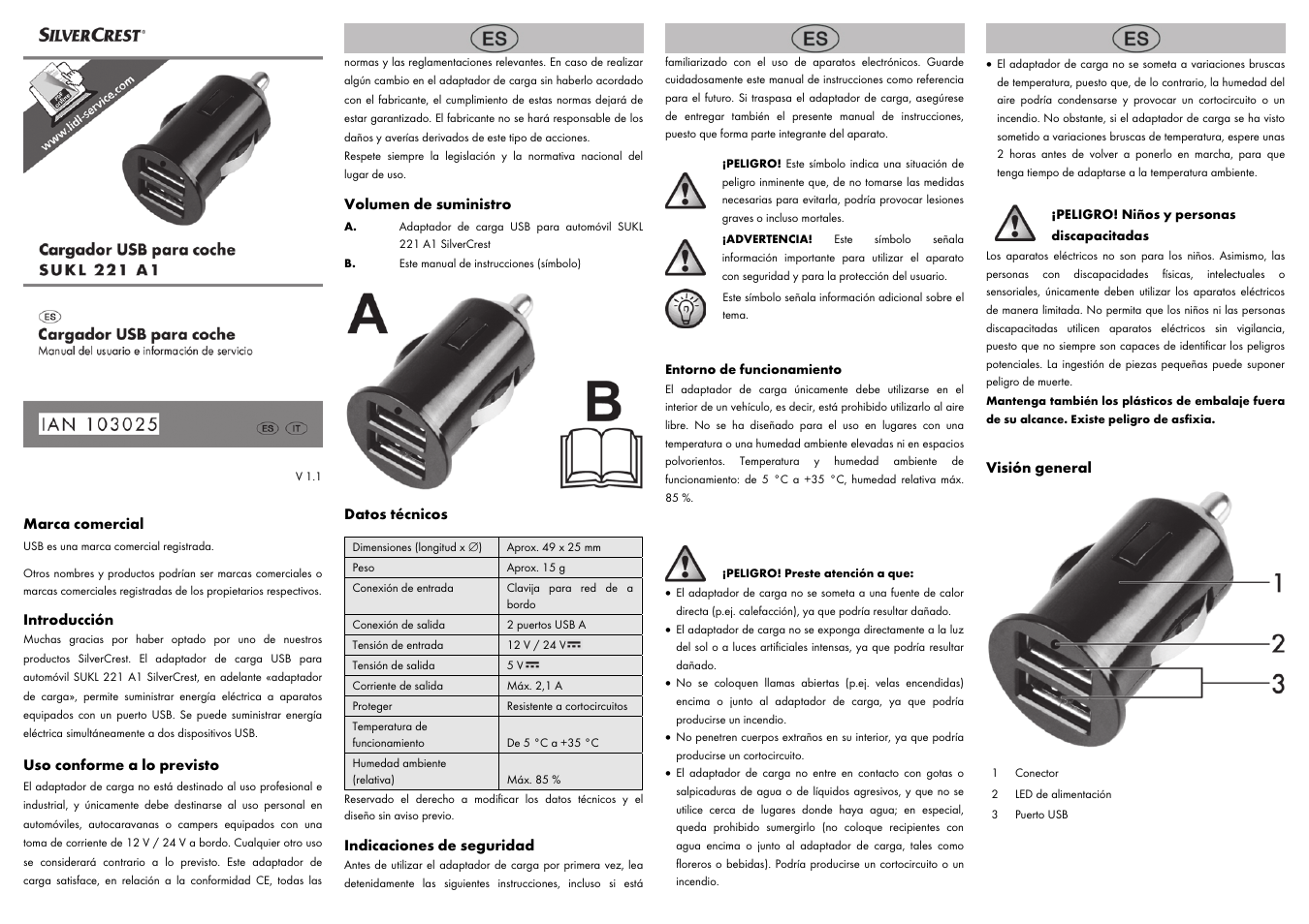 Silvercrest SUKL 221 A1 User Manual | 8 pages