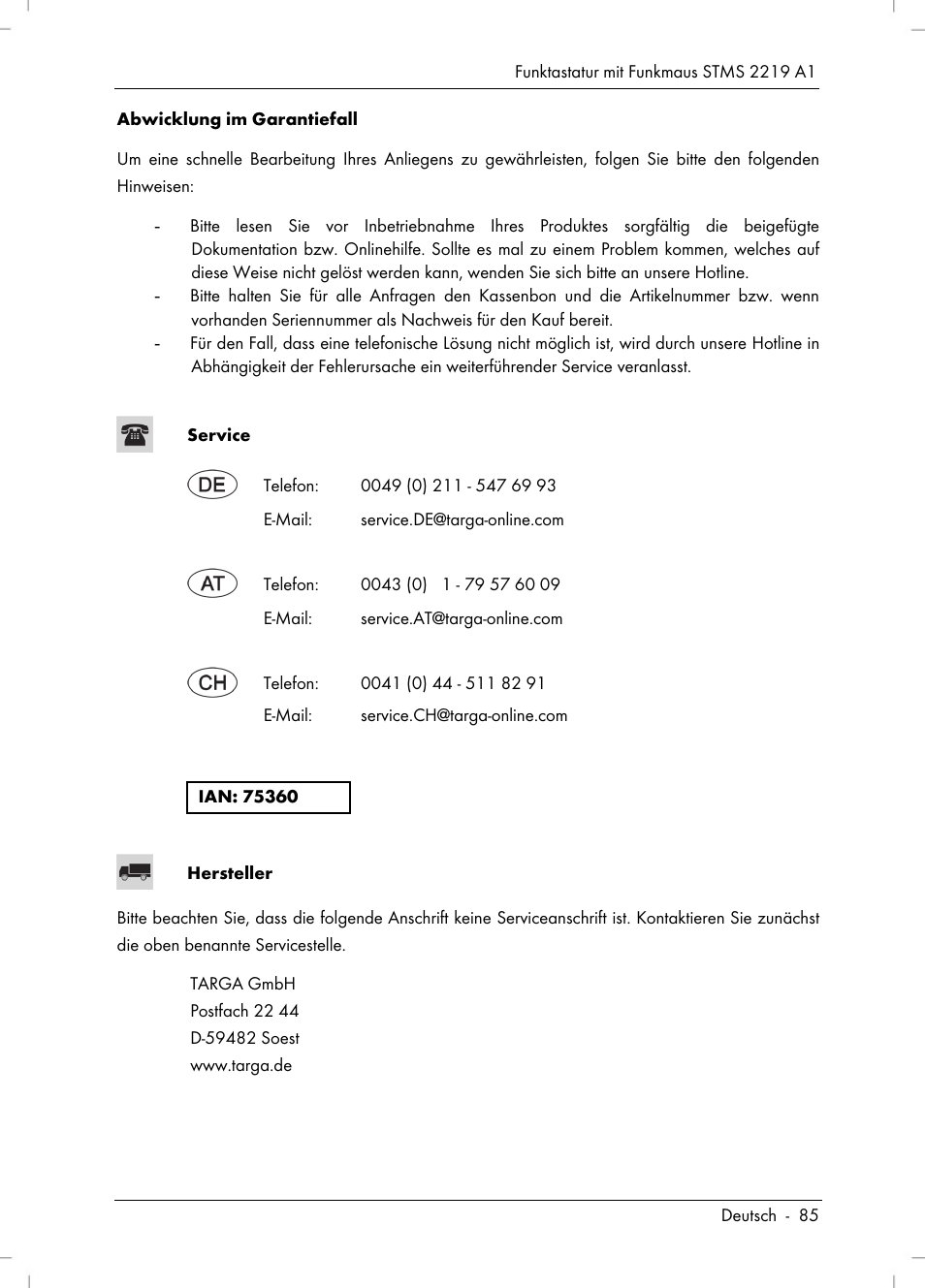 Silvercrest STMS 2219 A1 User Manual | Page 87 / 88