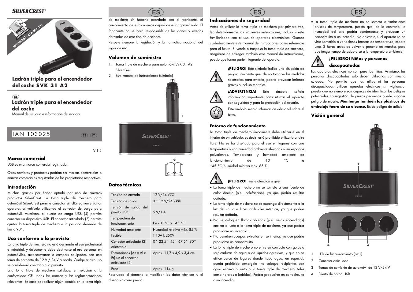 Silvercrest SVK 31 A2 User Manual | 8 pages