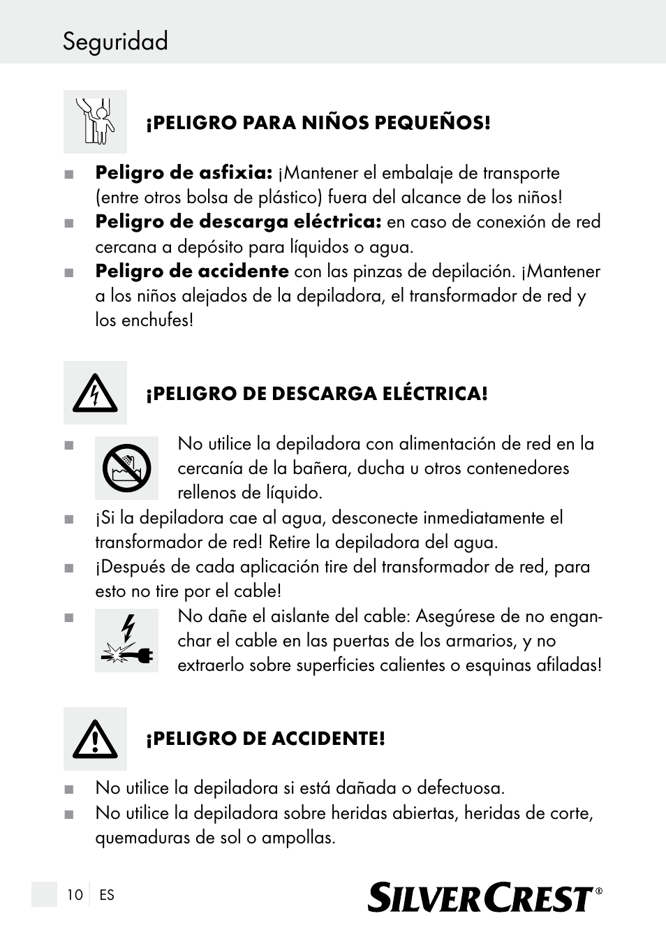 Seguridad | Silvercrest SE 32 A1 User Manual | Page 10 / 85