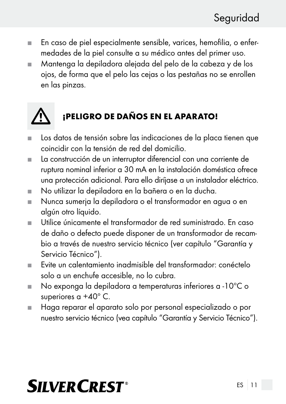 Seguridad | Silvercrest SE 32 A1 User Manual | Page 11 / 85