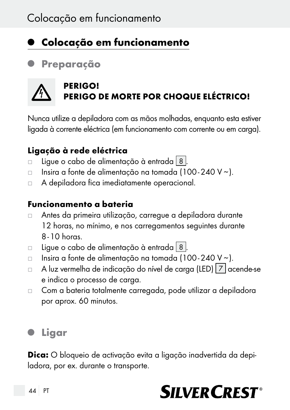 Colocação em funcionamento, Preparação, Ligar | Silvercrest SE 32 A1 User Manual | Page 44 / 85