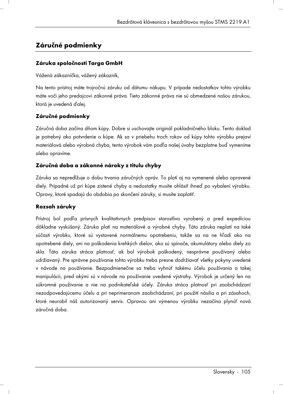 Záručné podmienky | Silvercrest STMS 2219 A1 User Manual | Page 107 / 130