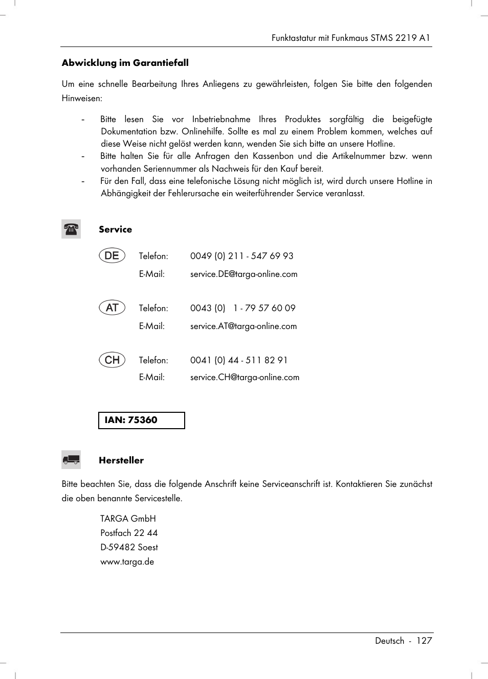 Silvercrest STMS 2219 A1 User Manual | Page 129 / 130