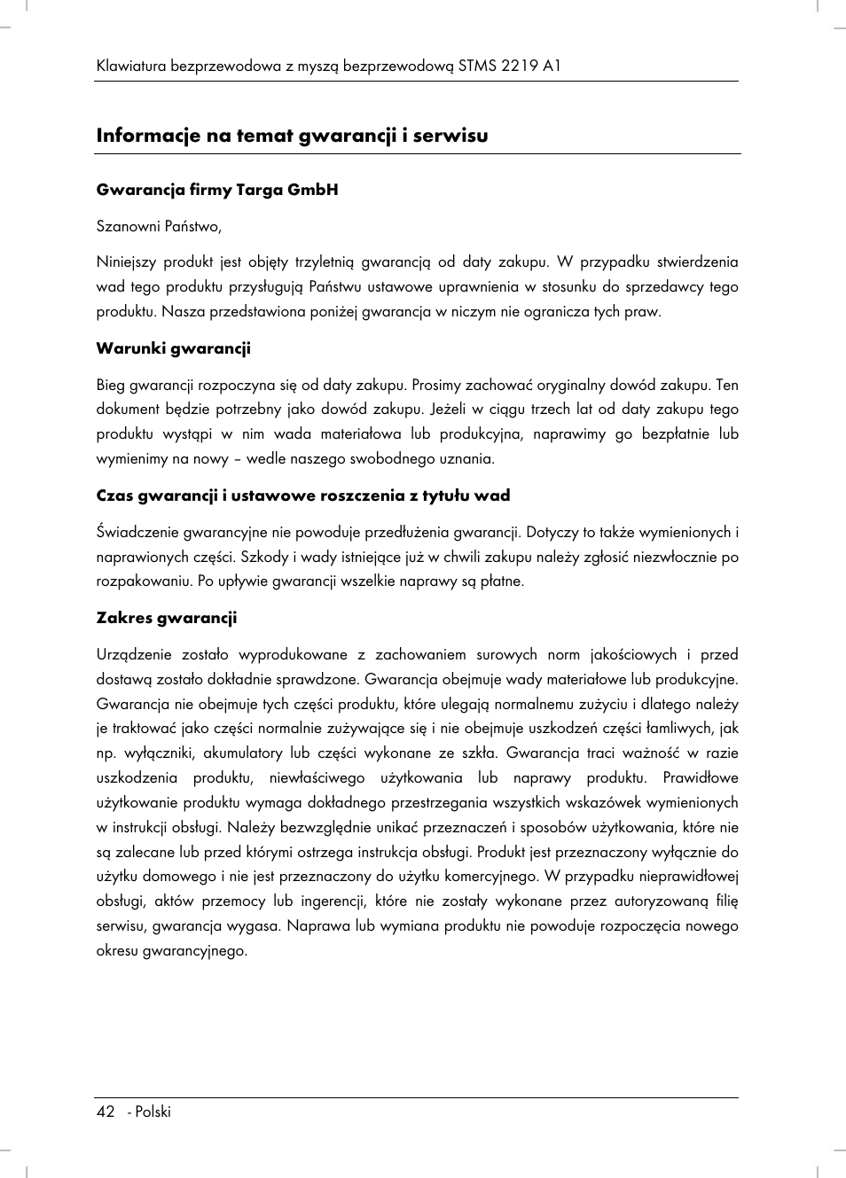 Informacje na temat gwarancji i serwisu | Silvercrest STMS 2219 A1 User Manual | Page 44 / 130