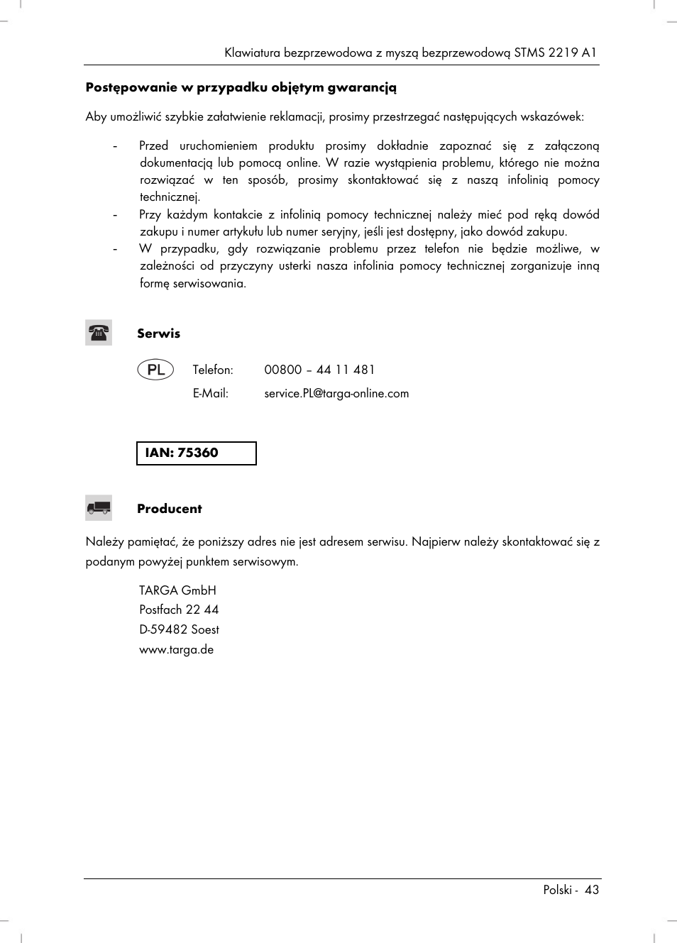Silvercrest STMS 2219 A1 User Manual | Page 45 / 130