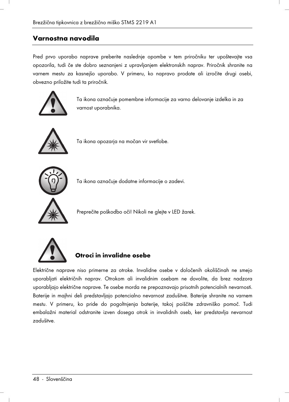 Varnostna navodila | Silvercrest STMS 2219 A1 User Manual | Page 50 / 130