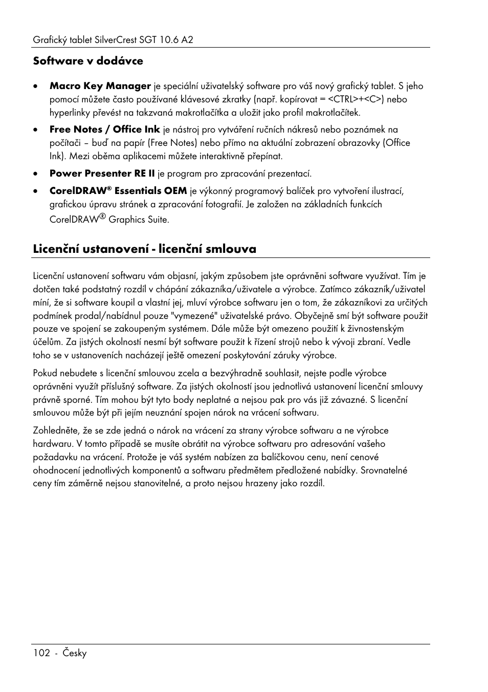 Licenční ustanovení - licenční smlouva | Silvercrest SGT 10.6 A2 User Manual | Page 104 / 198