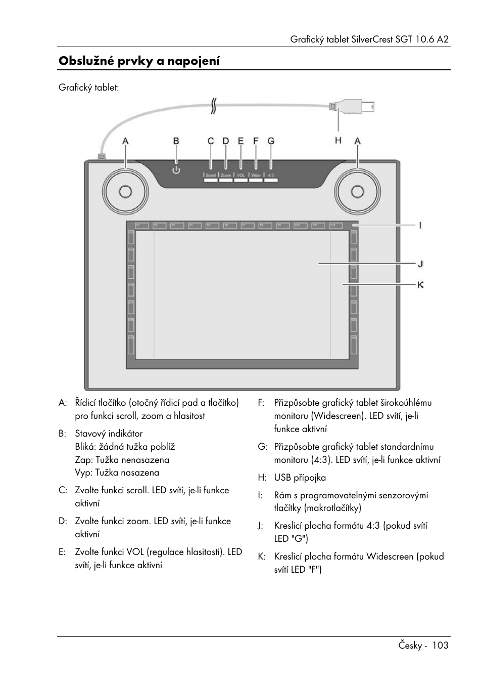 Obslužné prvky a napojení | Silvercrest SGT 10.6 A2 User Manual | Page 105 / 198