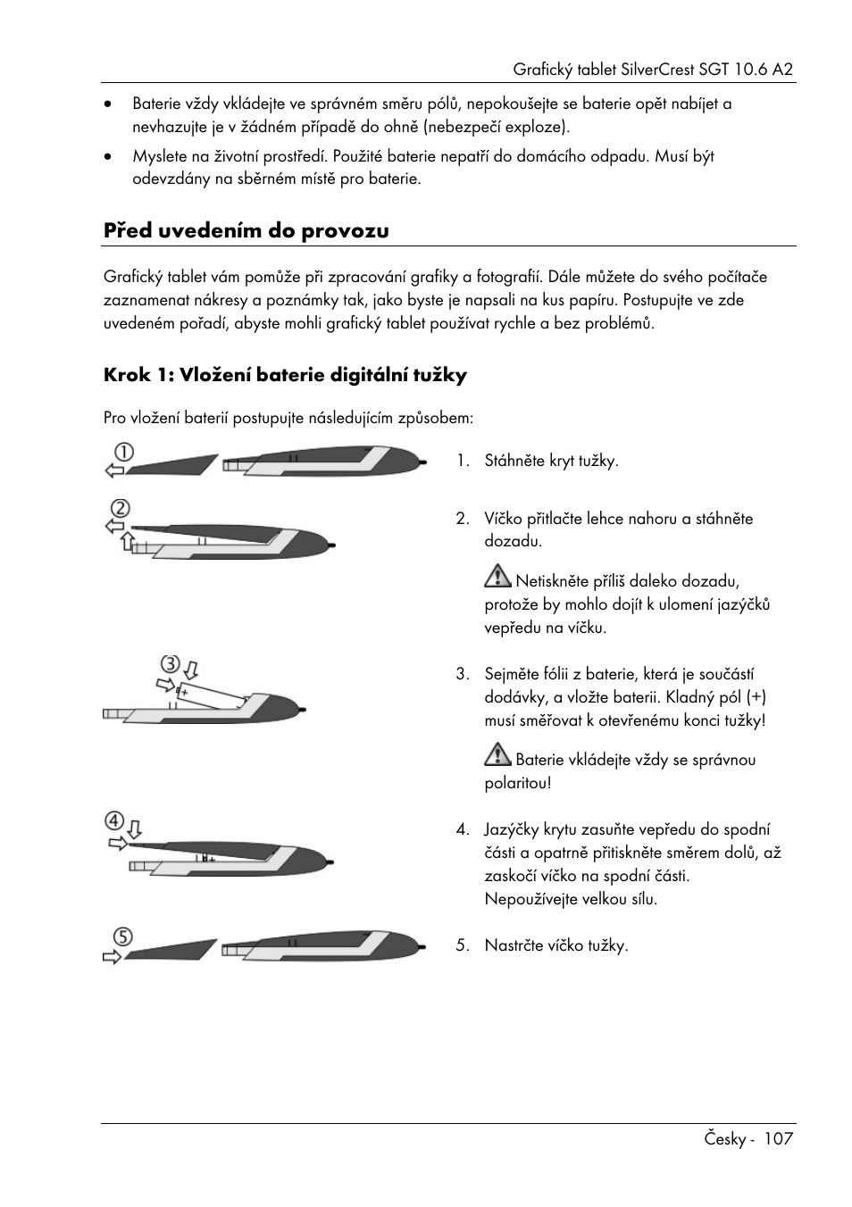 Před uvedením do provozu | Silvercrest SGT 10.6 A2 User Manual | Page 109 / 198