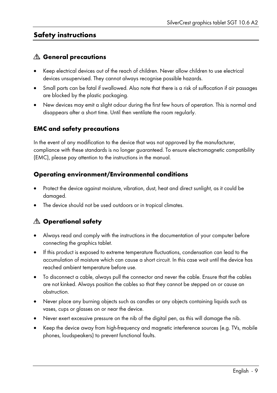 Safety instructions | Silvercrest SGT 10.6 A2 User Manual | Page 11 / 198