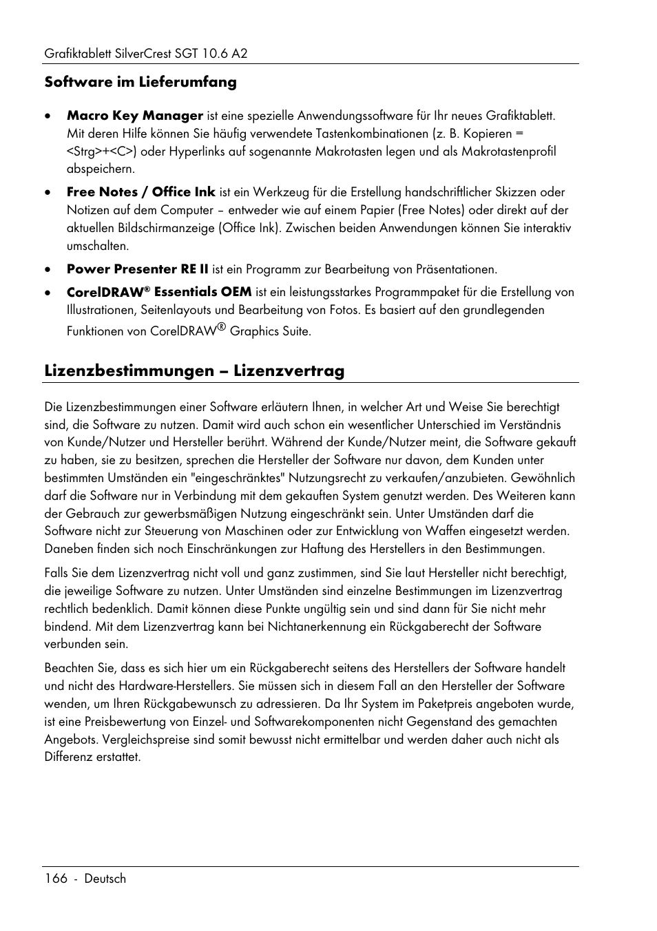 Lizenzbestimmungen – lizenzvertrag | Silvercrest SGT 10.6 A2 User Manual | Page 168 / 198