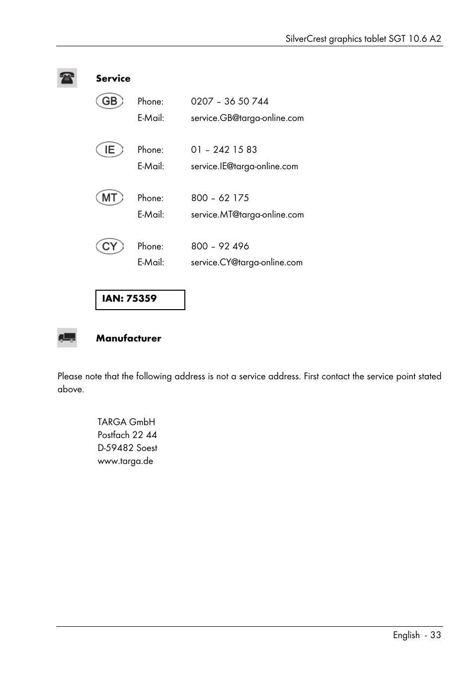 Silvercrest SGT 10.6 A2 User Manual | Page 35 / 198