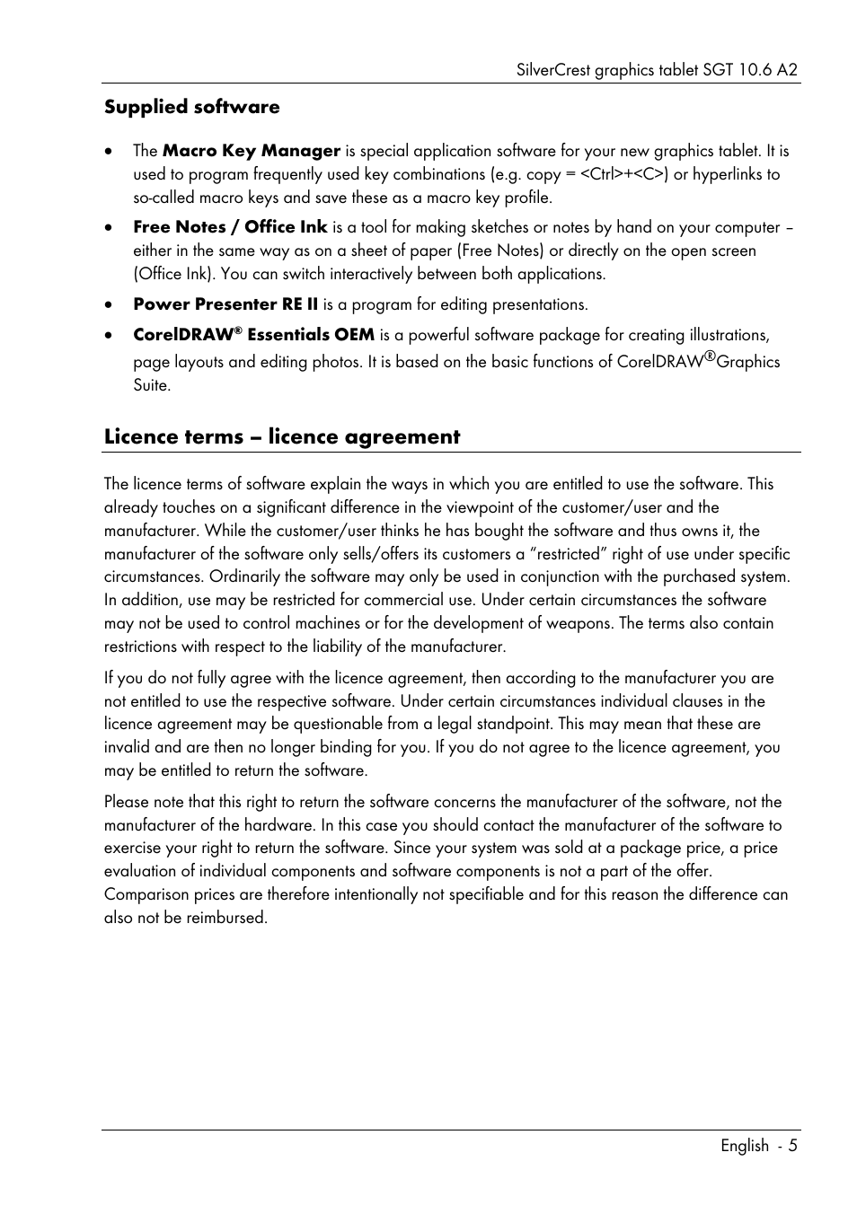 Licence terms – licence agreement | Silvercrest SGT 10.6 A2 User Manual | Page 7 / 198