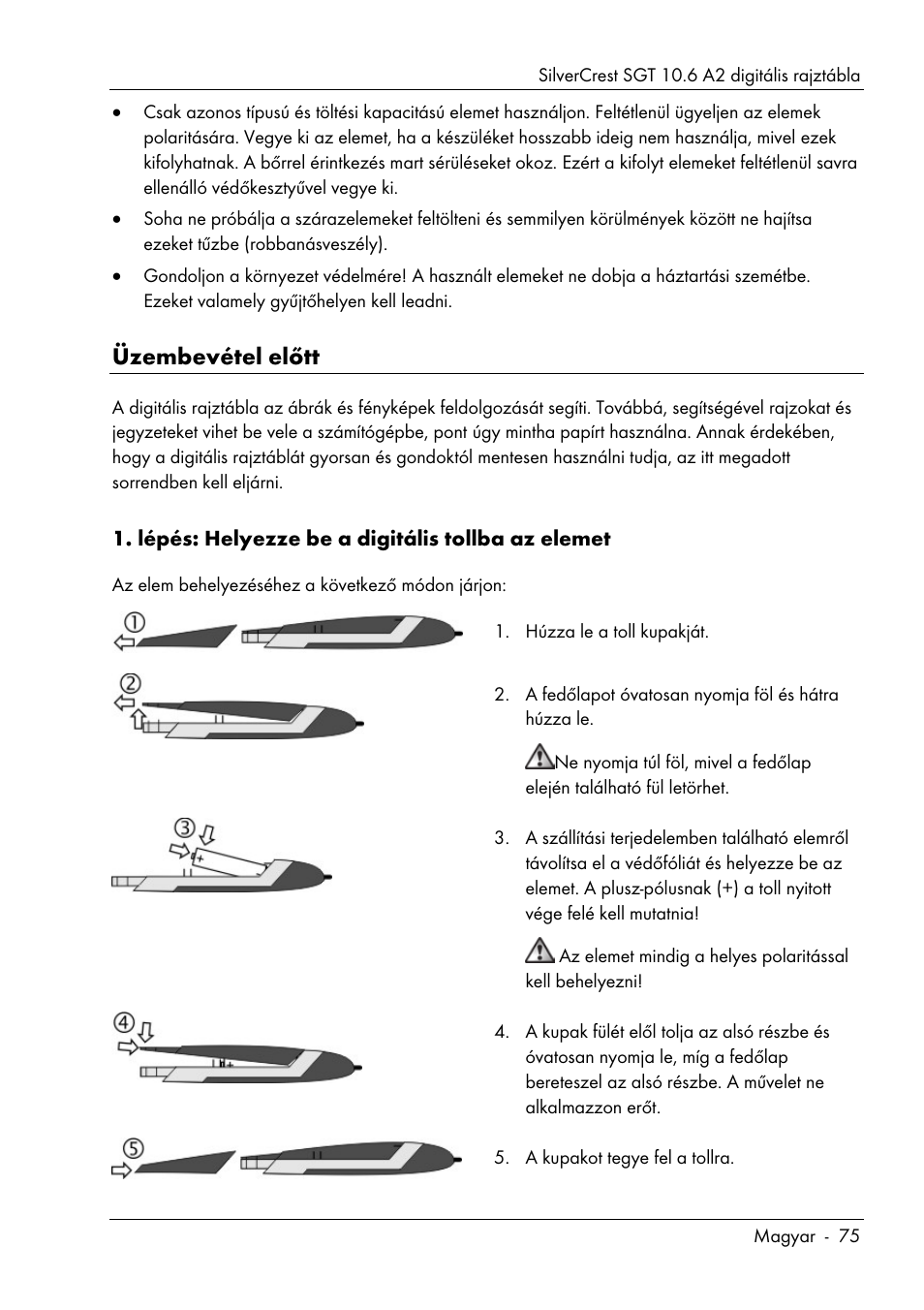 Üzembevétel előtt | Silvercrest SGT 10.6 A2 User Manual | Page 77 / 198