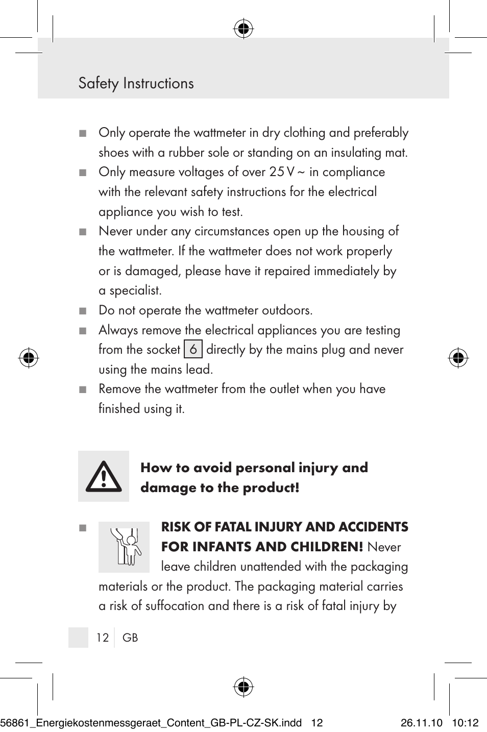 Safety instructions | Silvercrest Energy Monitor User Manual | Page 10 / 141