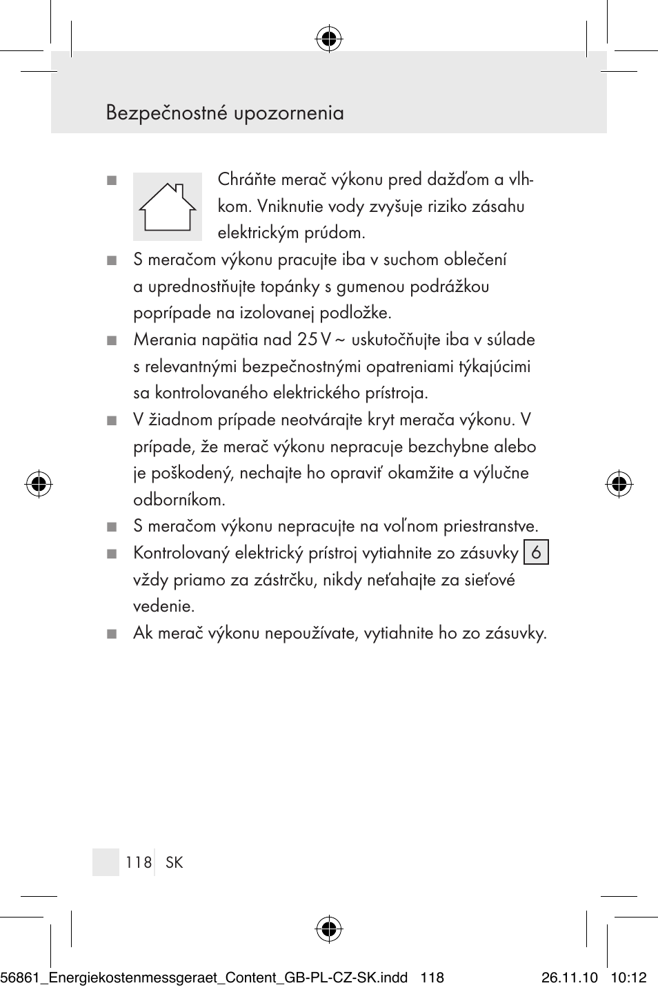 Bezpečnostné upozornenia | Silvercrest Energy Monitor User Manual | Page 116 / 141