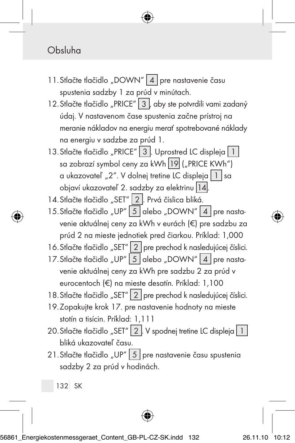 Obsluha | Silvercrest Energy Monitor User Manual | Page 130 / 141