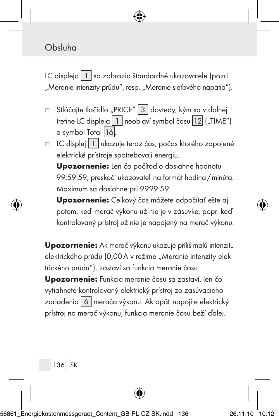 Obsluha | Silvercrest Energy Monitor User Manual | Page 134 / 141