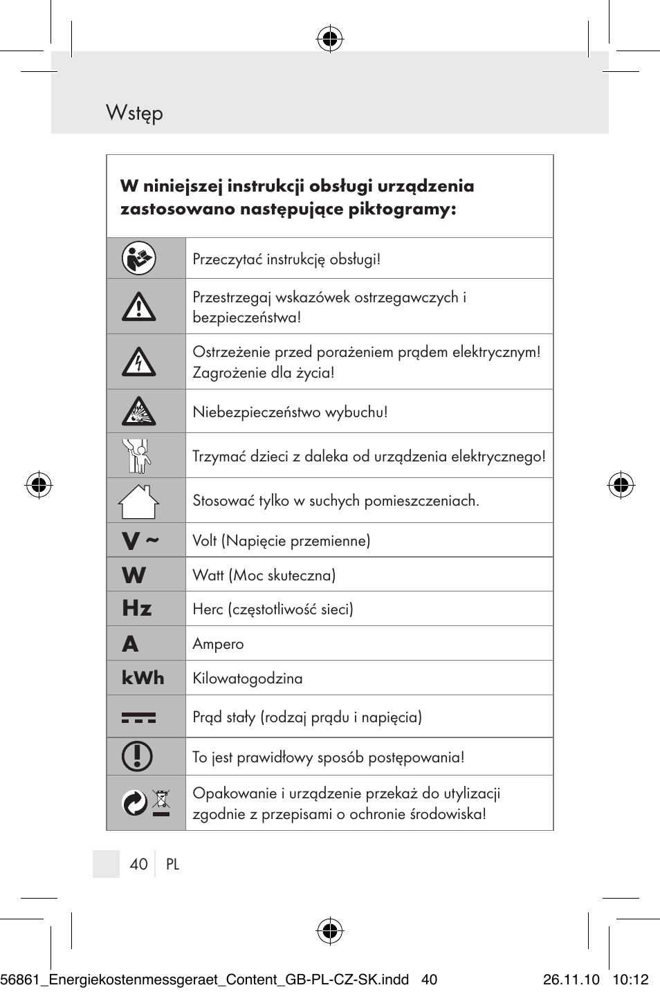 Wstęp | Silvercrest Energy Monitor User Manual | Page 38 / 141
