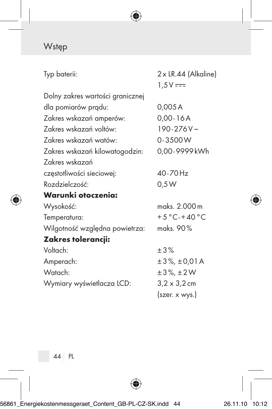 Wstęp | Silvercrest Energy Monitor User Manual | Page 42 / 141