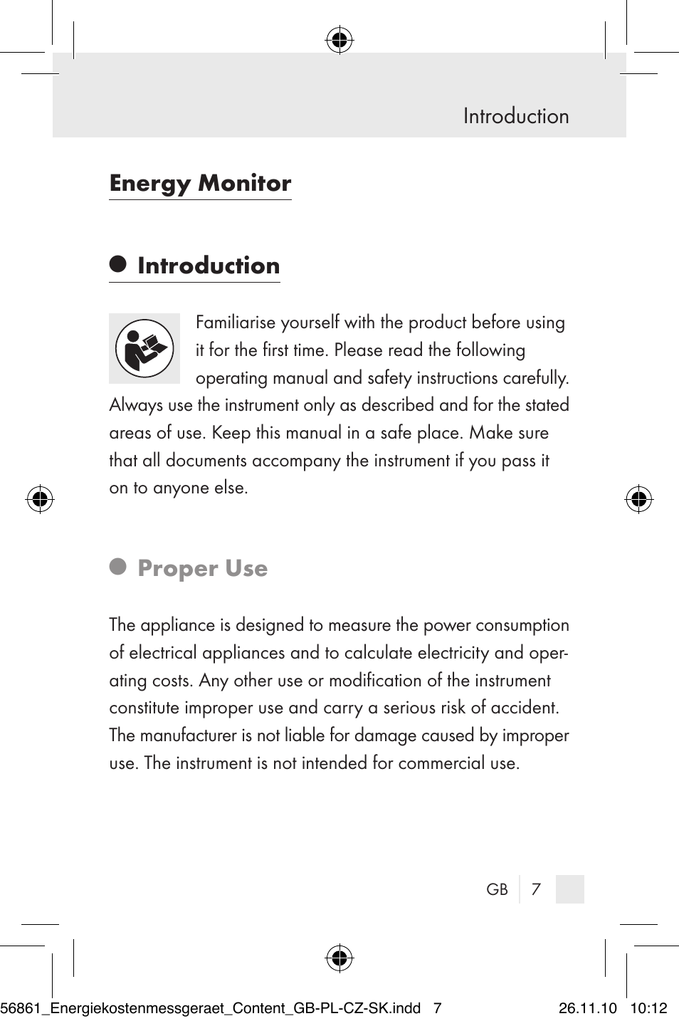 Energy monitor, Proper use, Introduction | Silvercrest Energy Monitor User Manual | Page 5 / 141