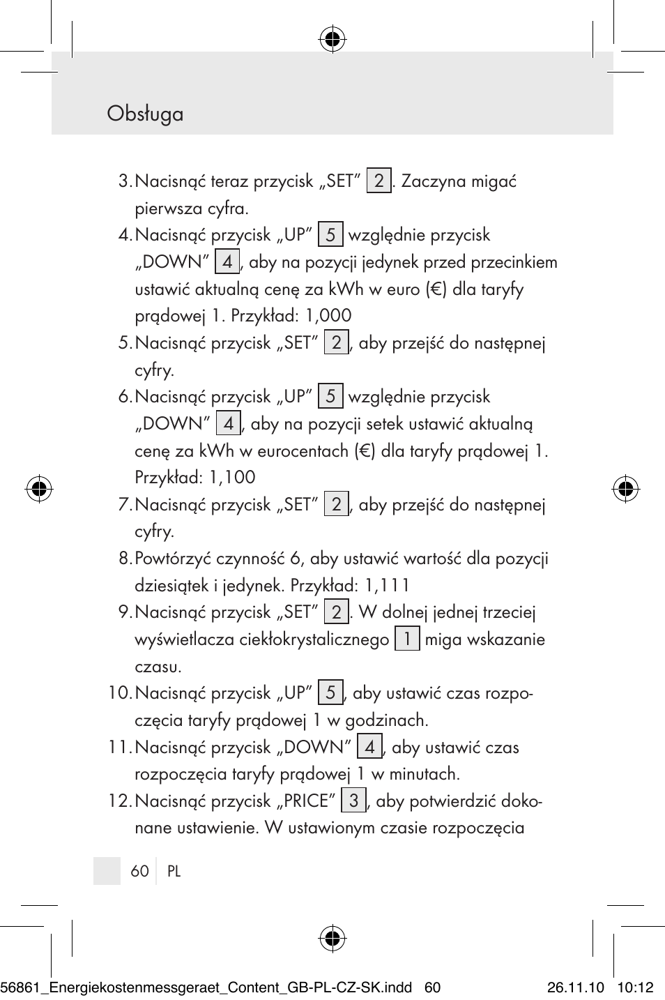 Obsługa | Silvercrest Energy Monitor User Manual | Page 58 / 141