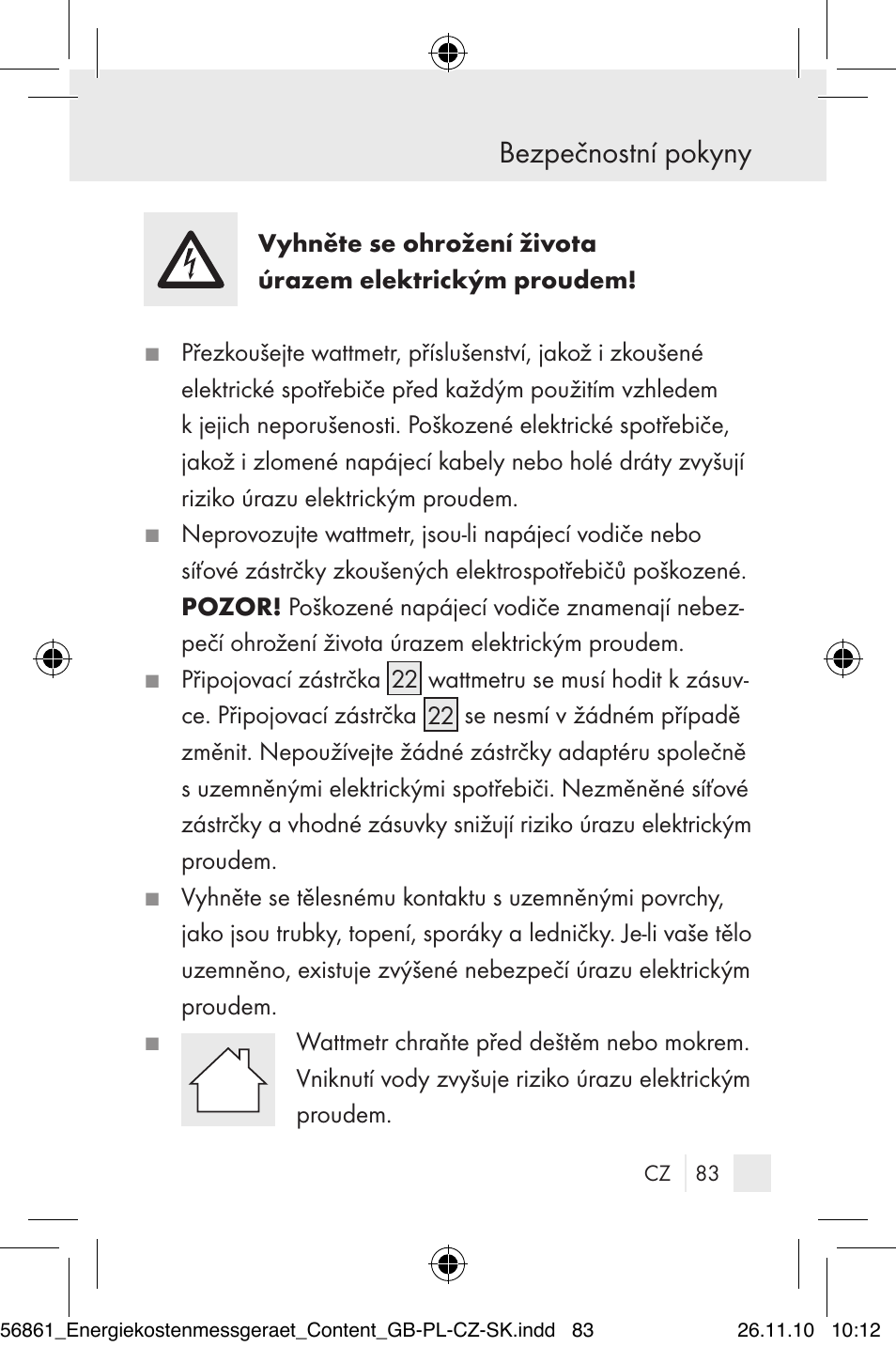Bezpečnostní pokyny | Silvercrest Energy Monitor User Manual | Page 81 / 141