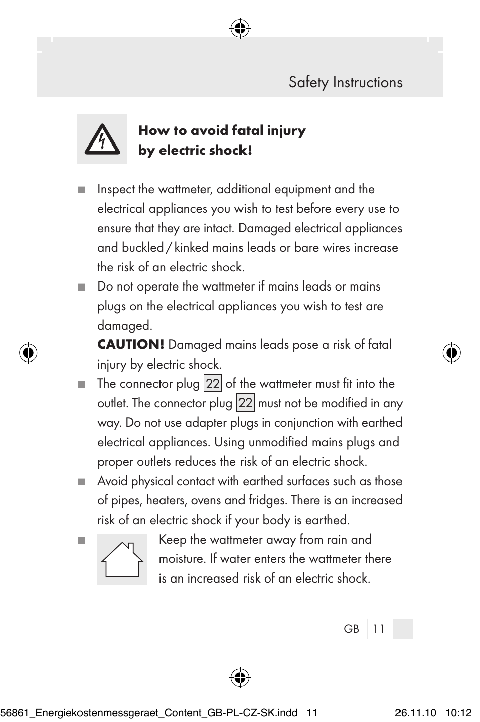 Safety instructions | Silvercrest Energy Monitor User Manual | Page 9 / 141