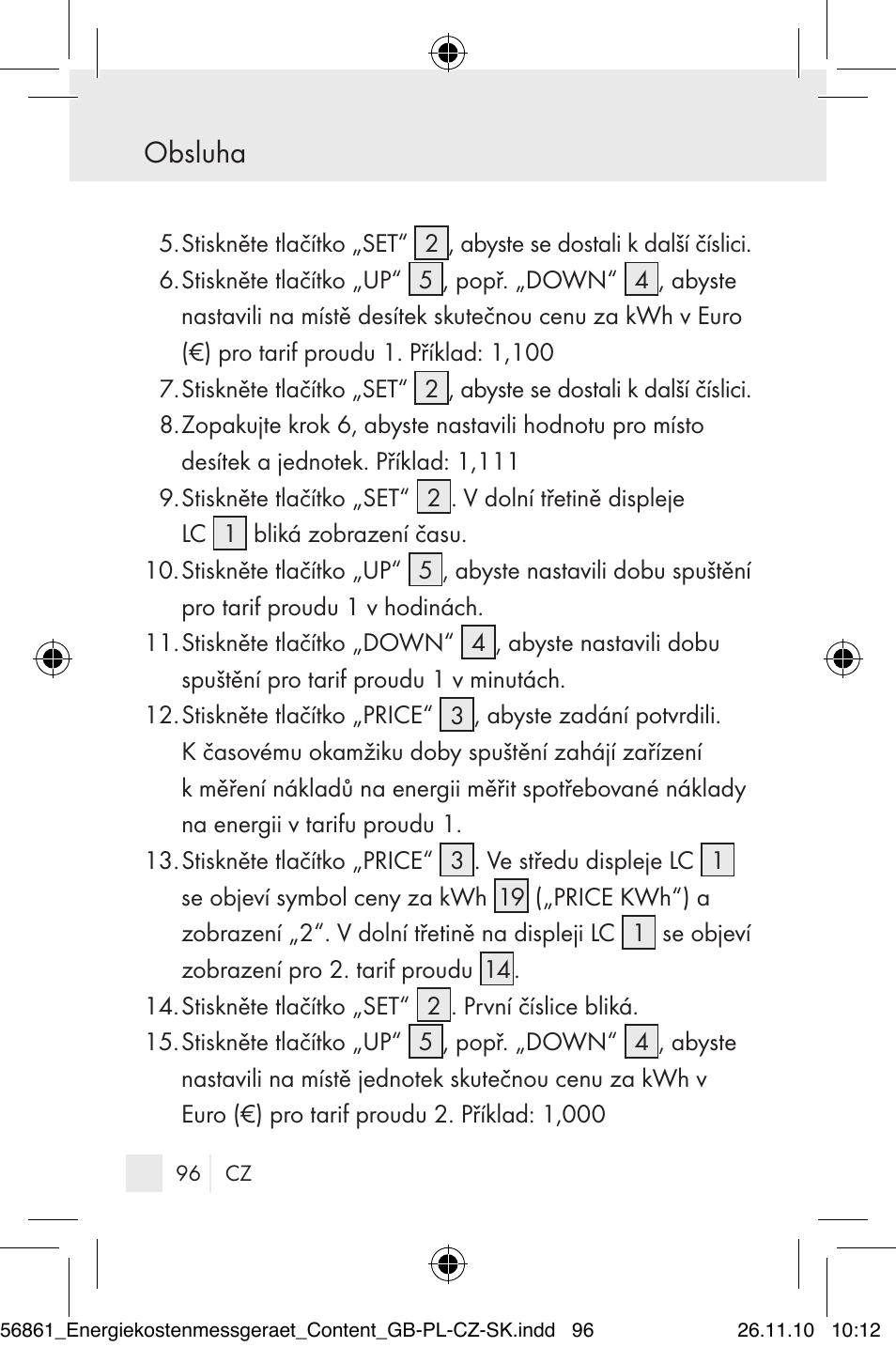 Obsluha | Silvercrest Energy Monitor User Manual | Page 94 / 141