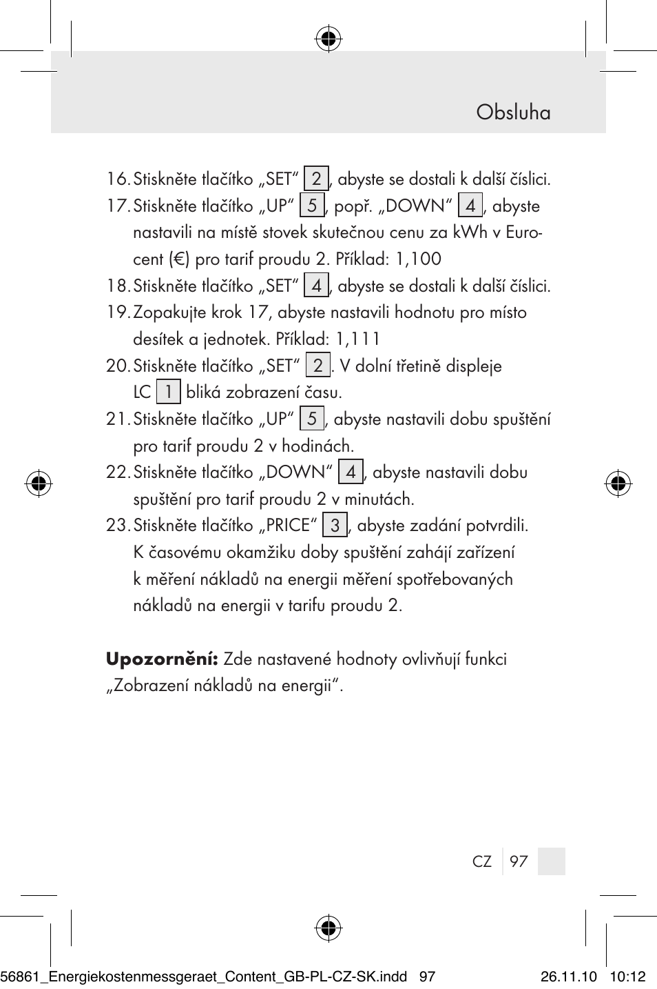 Obsluha | Silvercrest Energy Monitor User Manual | Page 95 / 141