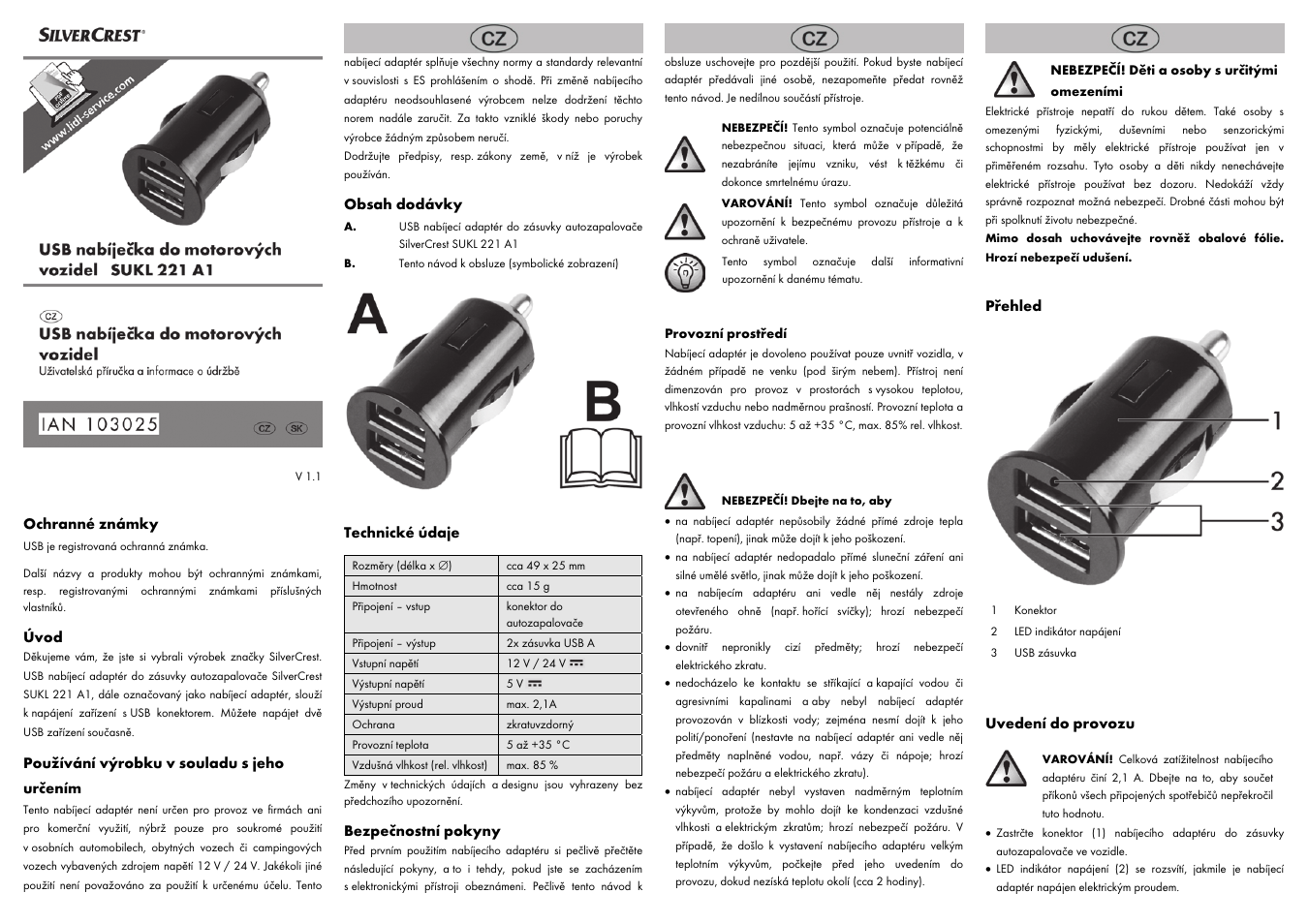Silvercrest SUKL 221 A1 User Manual | Page 3 / 8