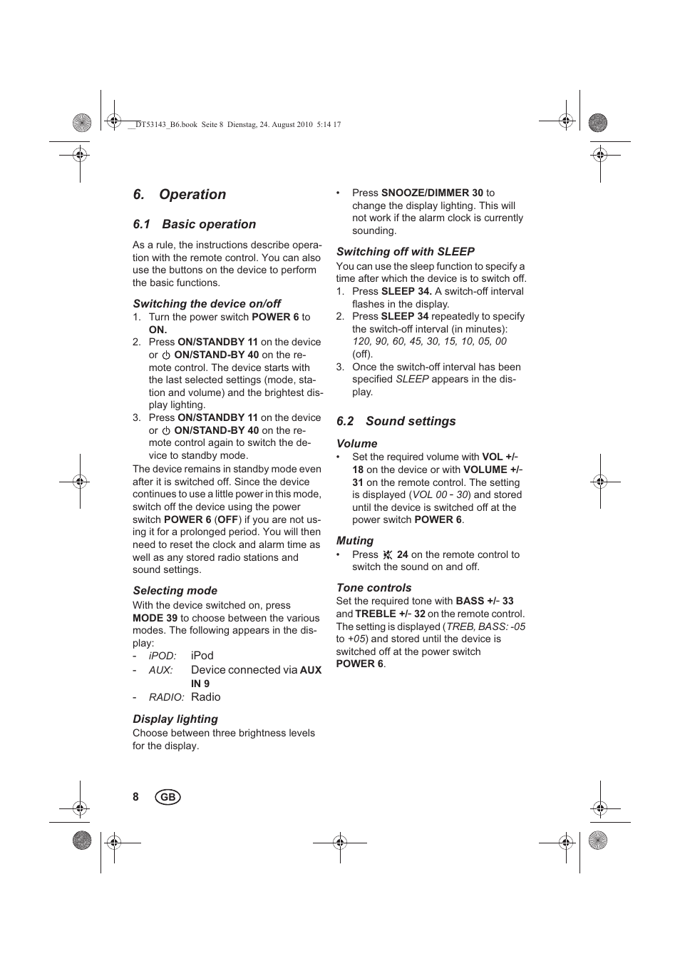 Operation | Silvercrest SST 50 A1 User Manual | Page 10 / 18