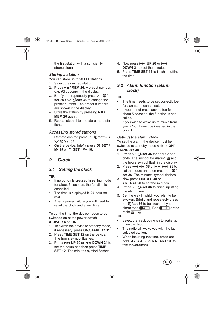 Clock | Silvercrest SST 50 A1 User Manual | Page 13 / 18