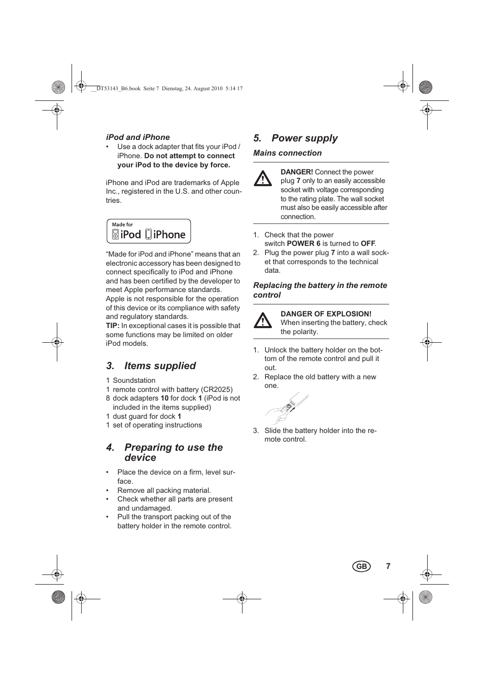 Items supplied, Preparing to use the device, Power supply | Silvercrest SST 50 A1 User Manual | Page 9 / 18