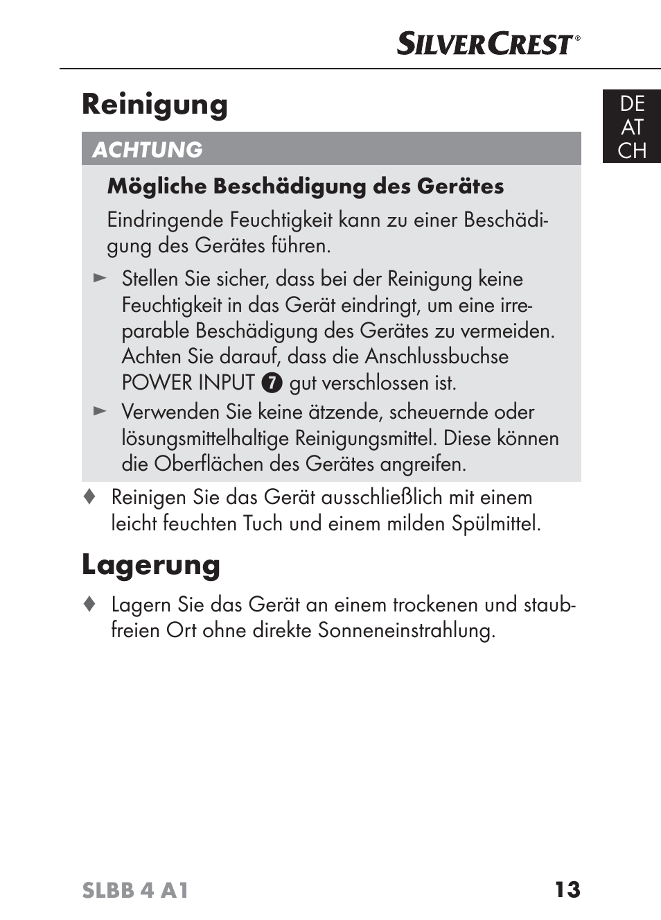 Reinigung, Lagerung | Silvercrest SLBB 4 A1 User Manual | Page 16 / 84