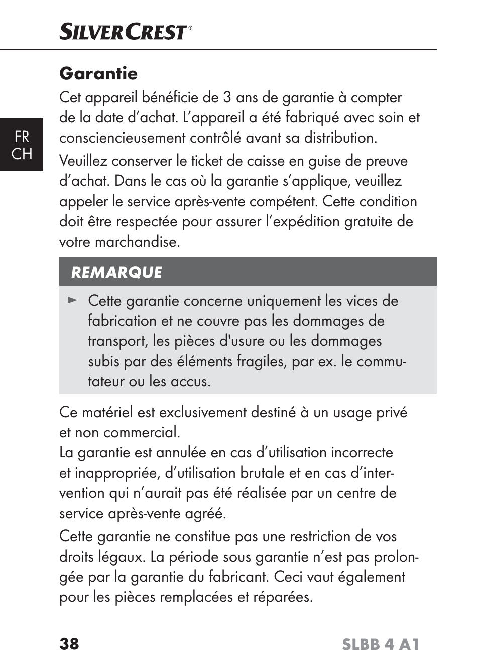 Garantie | Silvercrest SLBB 4 A1 User Manual | Page 41 / 84