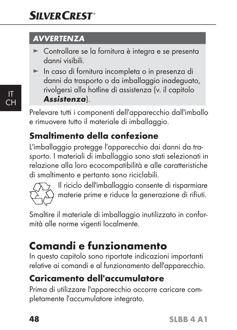 Comandi e funzionamento | Silvercrest SLBB 4 A1 User Manual | Page 51 / 84