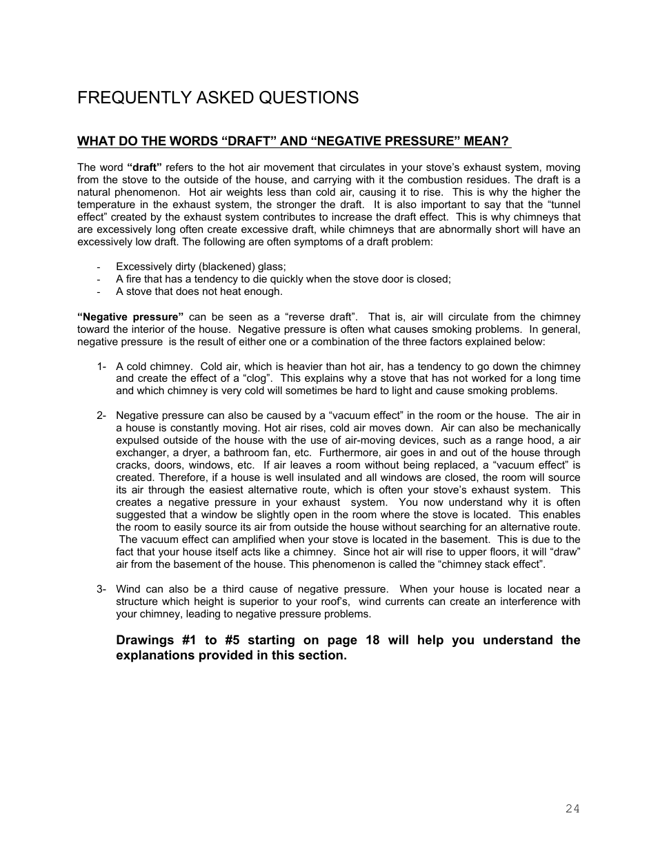 Frequently asked questions | Drolet Wood Stove User Manual | Page 24 / 31