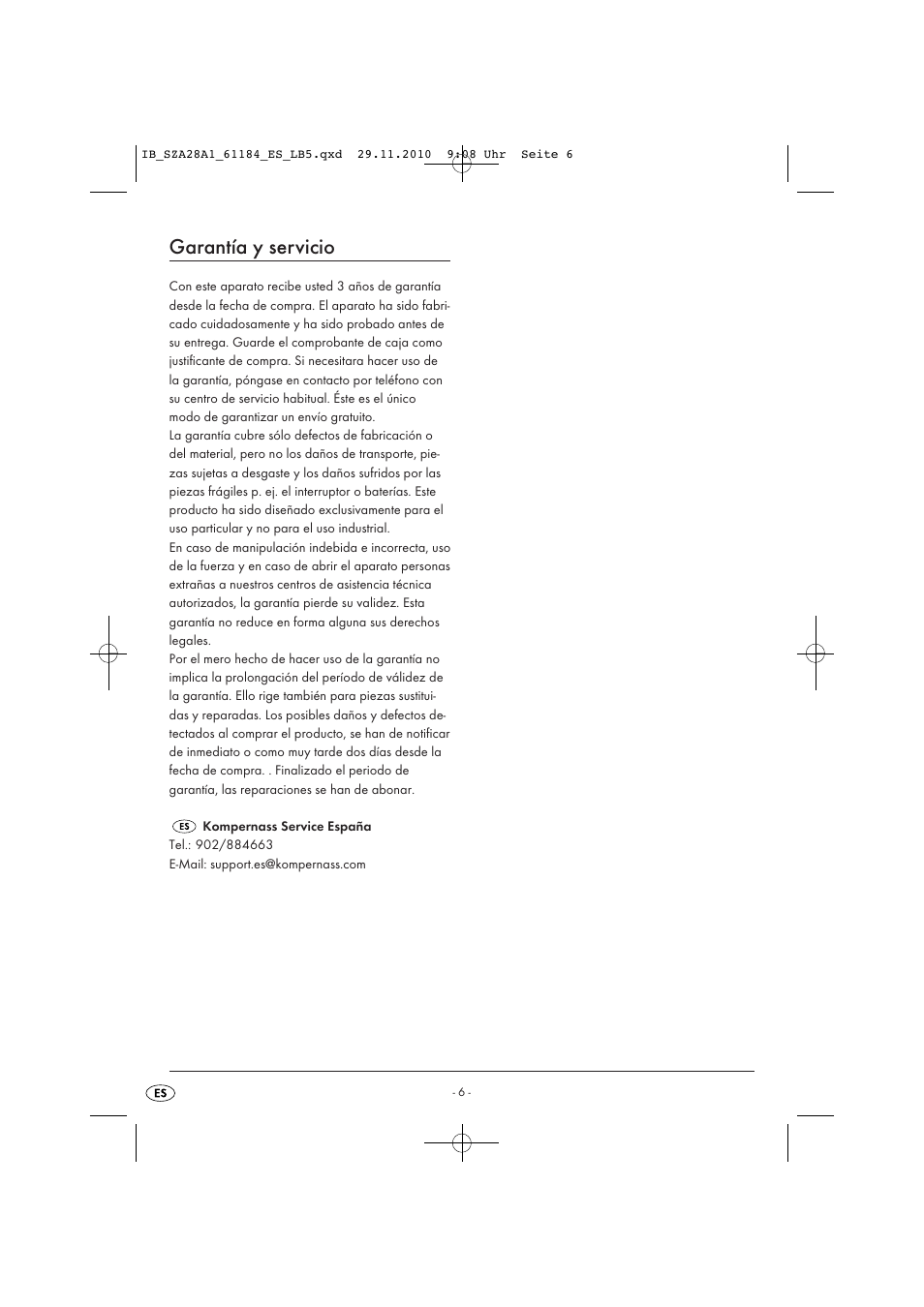 Garantía y servicio | Silvercrest SZA 28 A1 User Manual | Page 8 / 32