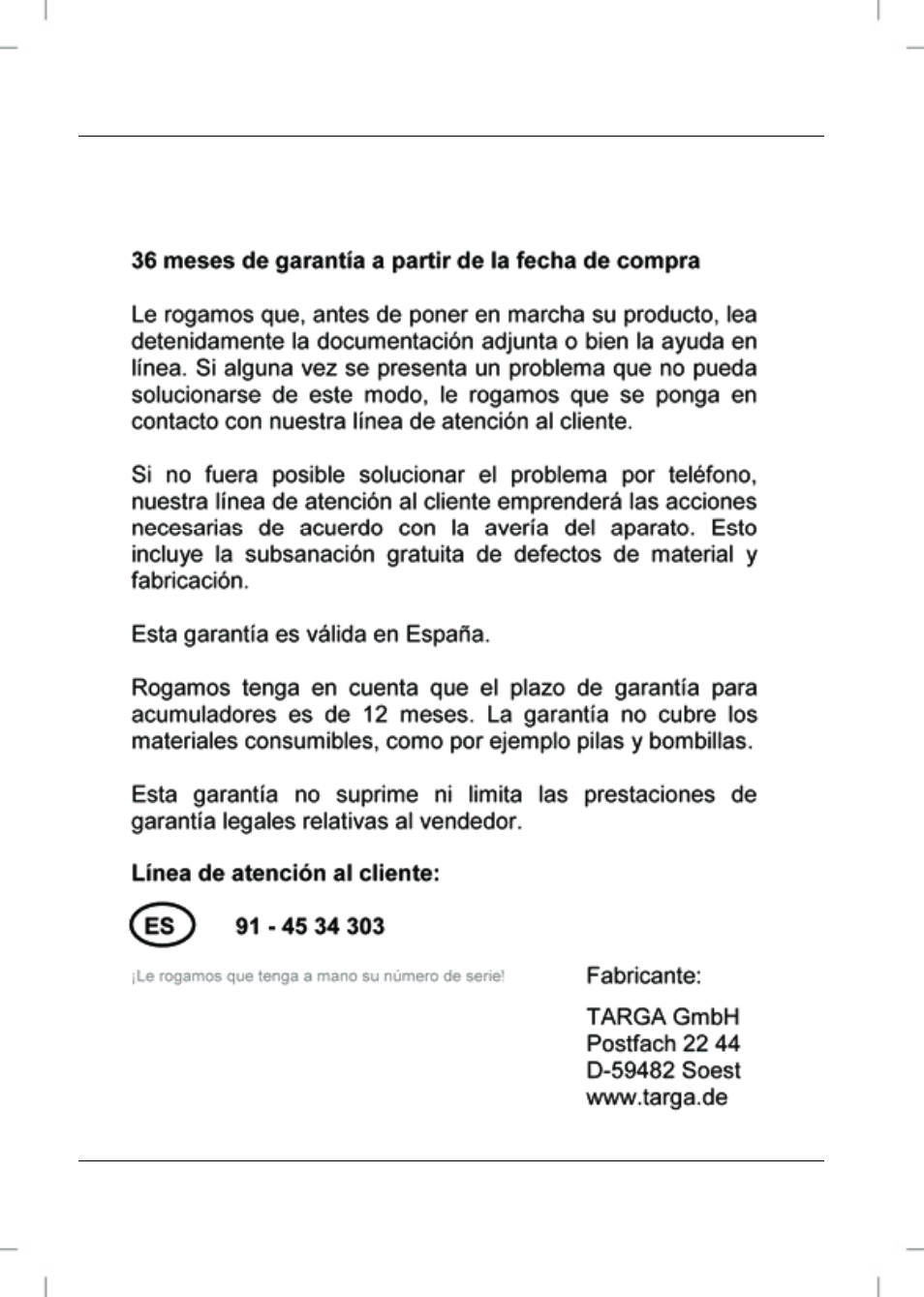 Información sobre la garantía | Silvercrest SWE 100 A1 User Manual | Page 28 / 104