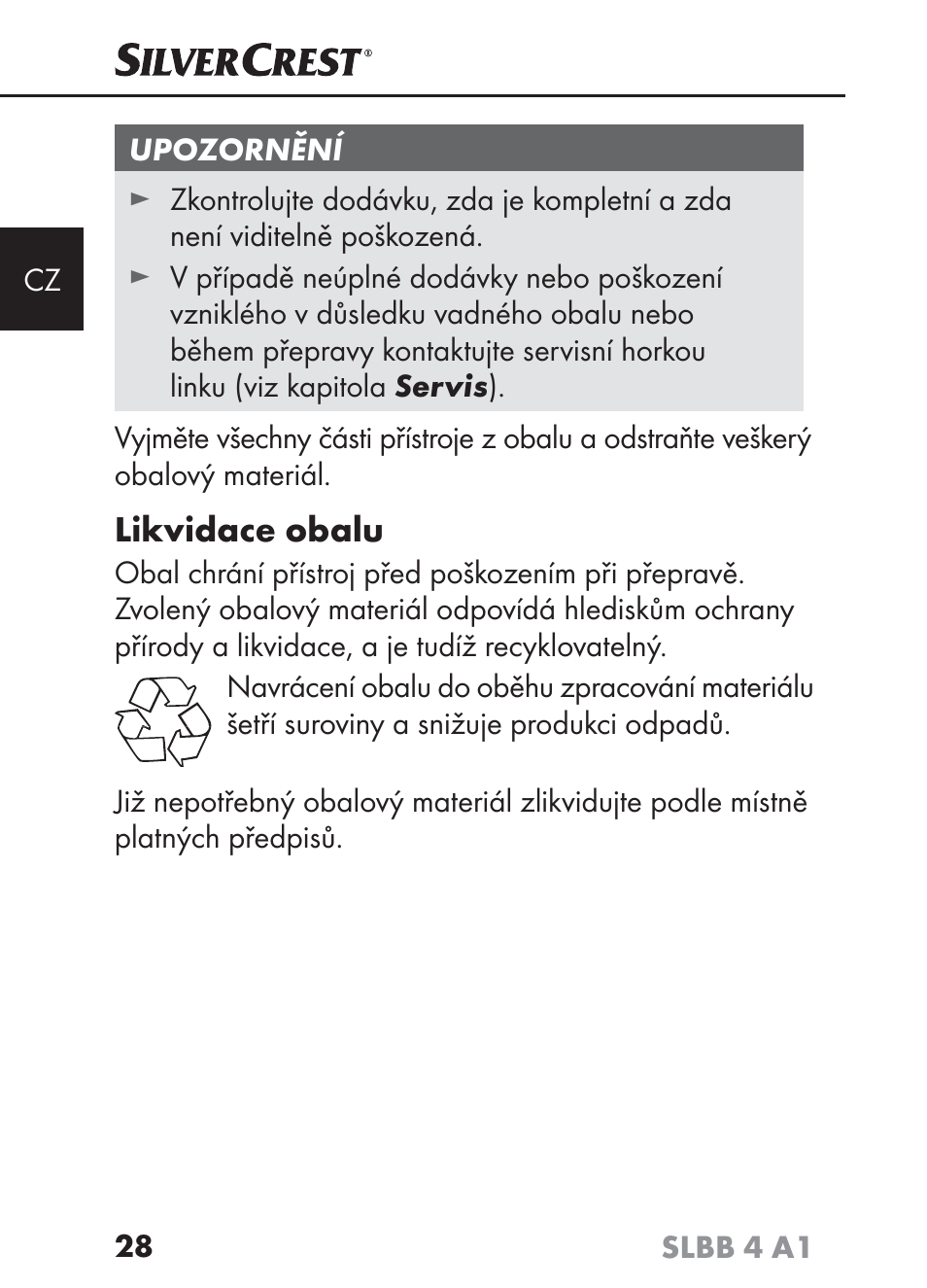 Likvidace obalu | Silvercrest SLBB 4 A1 User Manual | Page 31 / 64