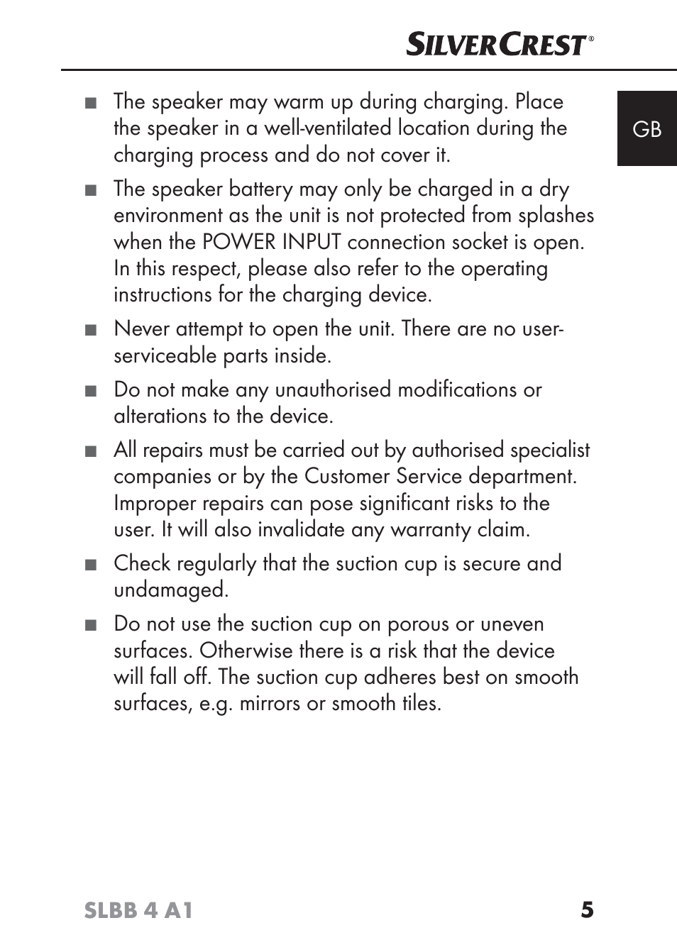 Silvercrest SLBB 4 A1 User Manual | Page 8 / 64