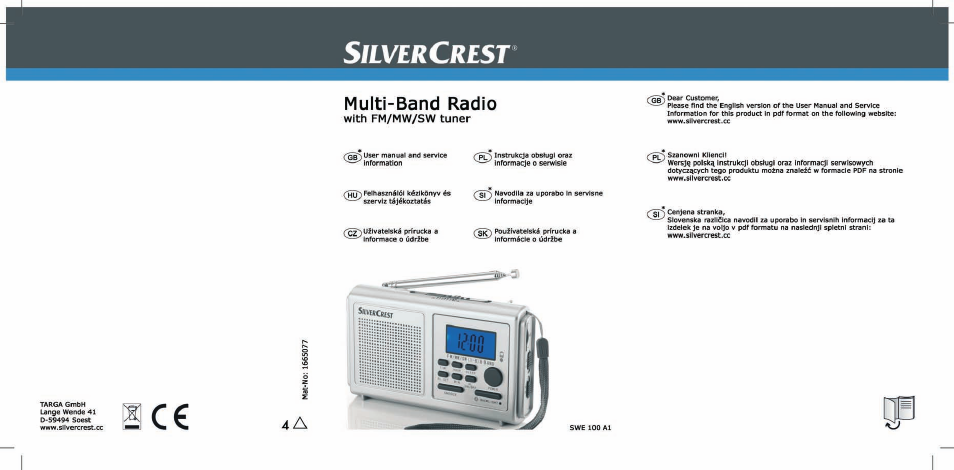 Silvercrest SWE 100 A1 User Manual | 155 pages