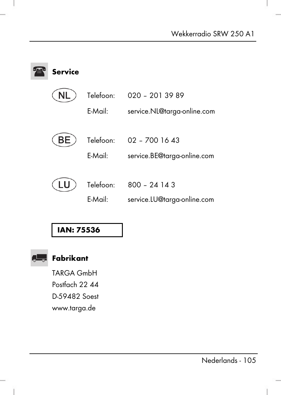 Silvercrest SRW 250 A1 User Manual | Page 107 / 134